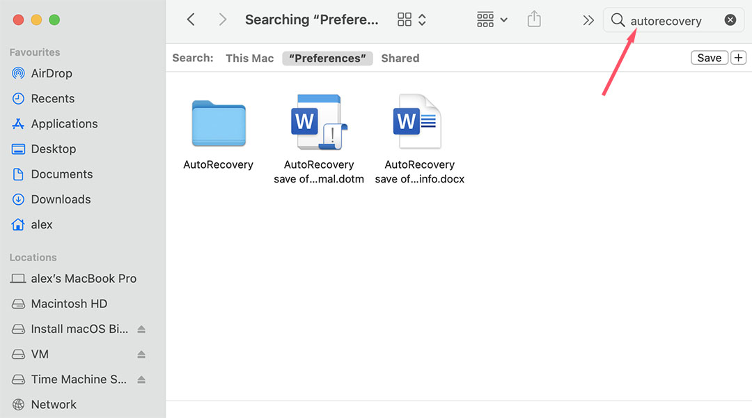 mac search for word in files